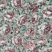 Baumwollsatin Blumen grün und altrosa
