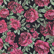 Baumwollsatin Blumen schwarz und rosa
