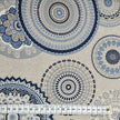 Canvas Leinenoptik geometrische Kreise blau