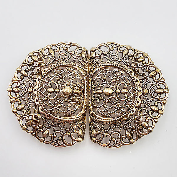 Dirndlschließe aus Metall gold 53mm/80mm