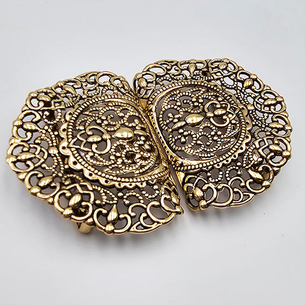 Dirndlschließe aus Metall gold 53mm/80mm