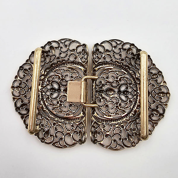 Dirndlschließe aus Metall gold 53mm/80mm