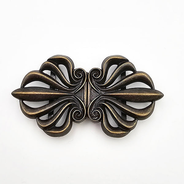 Dirndlschließe aus Metall altgold 38mm/70mm