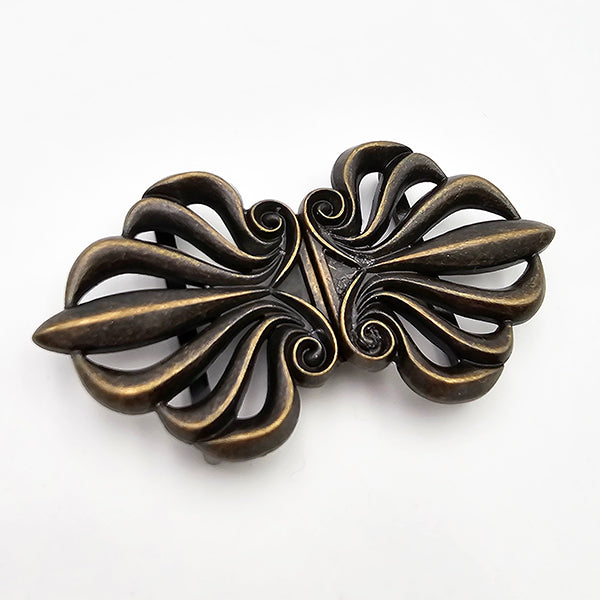 Dirndlschließe aus Metall altgold 38mm/70mm