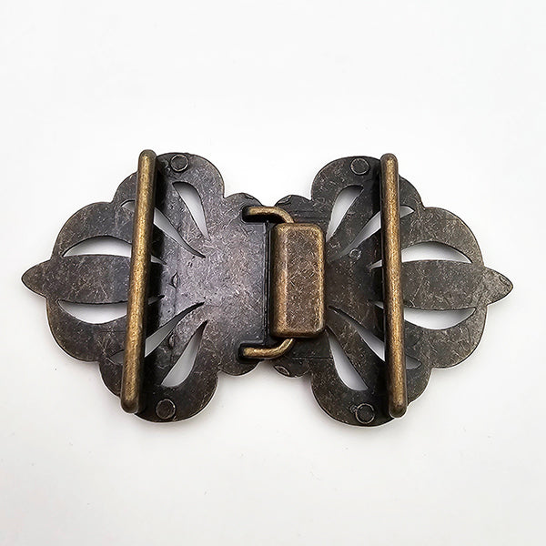 Dirndlschließe aus Metall altgold 38mm/70mm