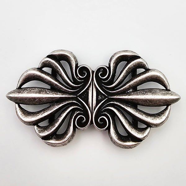 Dirndlschließe aus Metall altsilber 38mm/70mm