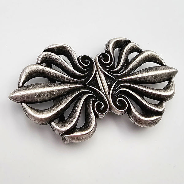 Dirndlschließe aus Metall altsilber 38mm/70mm