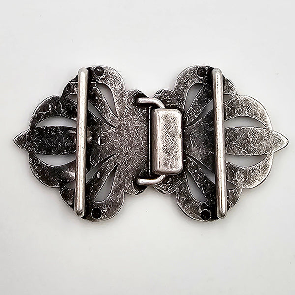 Dirndlschließe aus Metall altsilber 38mm/70mm