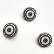 Knöpfe mit Blume grau und weiß 13mm