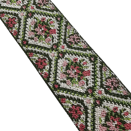 Elastic Band Jacquard grün, altrosa und hellgrün 4cm