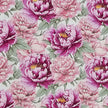 Baumwollsatin Siena Blumen rosa und fuchsia