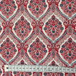 Baumwollsatin Siena Ornamente rot und blau