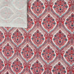 Baumwollsatin Siena Ornamente rot und blau