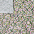 Baumwollsatin Siena Ornamente grün und rosa