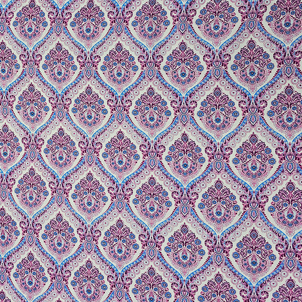 Baumwollsatin Siena Ornamente rosa, beere und blau