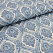 Baumwollsatin Siena Ornamente blau