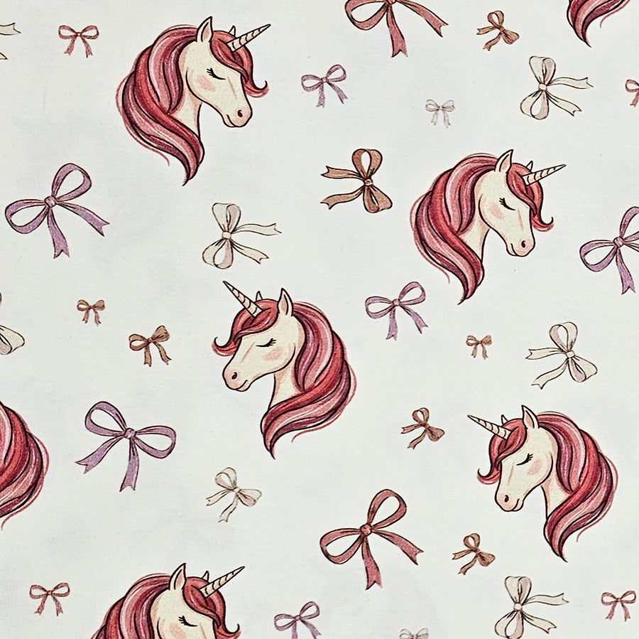 Jersey Stoffpaket Einhorn und Streifen mit Bündchen