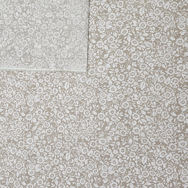 Baumwoll-Popelin Blumen creme