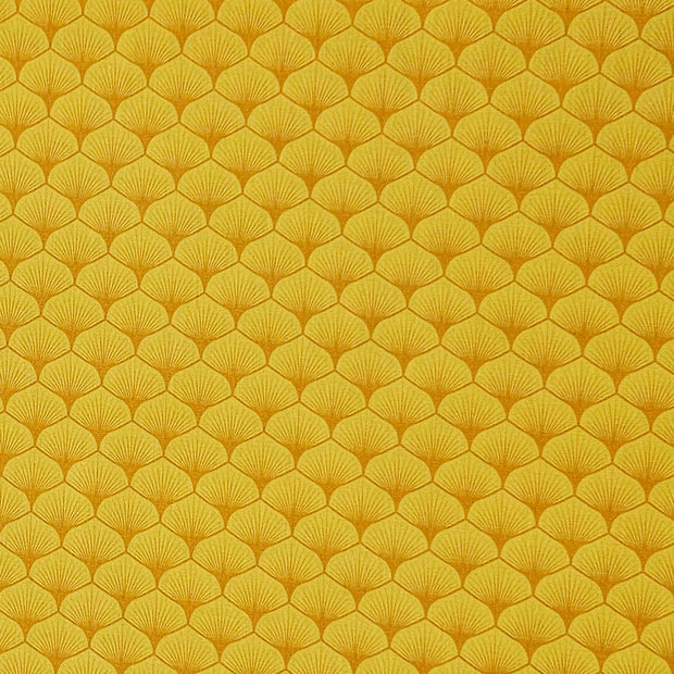 Baumwoll-Popelin Blatt gelb