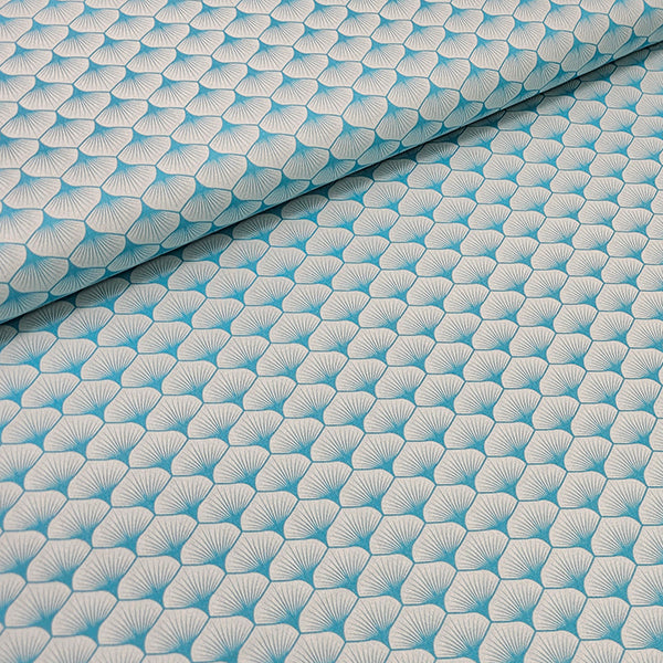 Baumwoll-Popelin Blatt hellblau