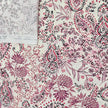 Baumwollsatin Paisley und Pflanzen rouge