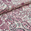 Baumwollsatin Paisley und Pflanzen rouge