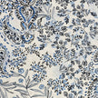 Baumwollsatin Paisley und Pflanzen blau
