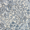 Baumwollsatin Paisley und Pflanzen blau