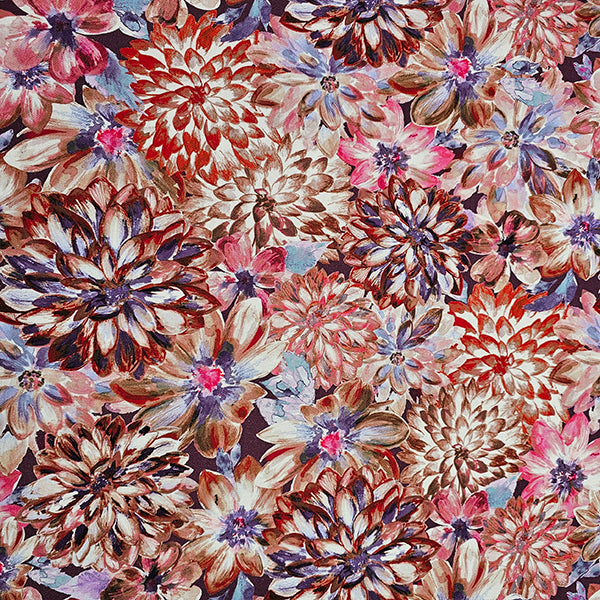 Canvas große Blumen beere und rost