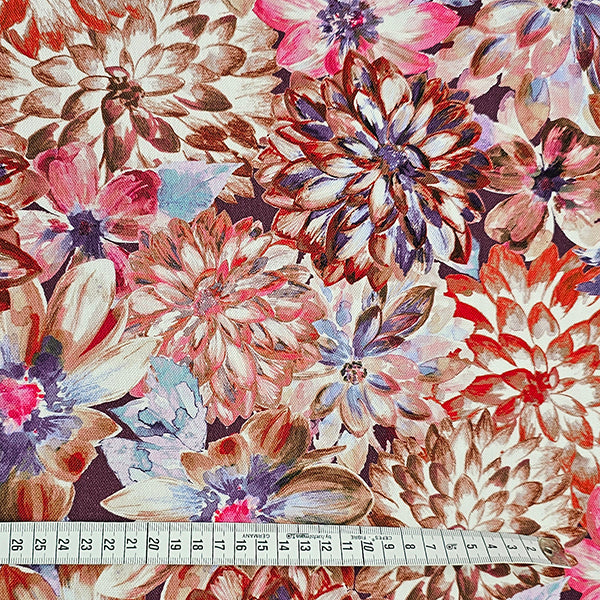 Canvas große Blumen beere und rost