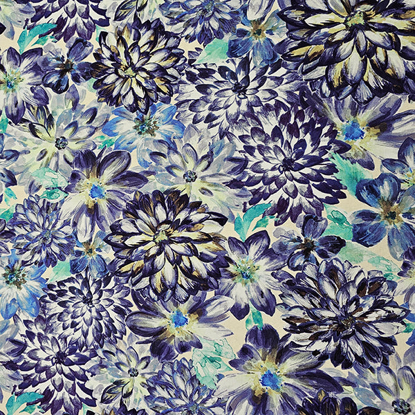 Canvas große Blumen blau