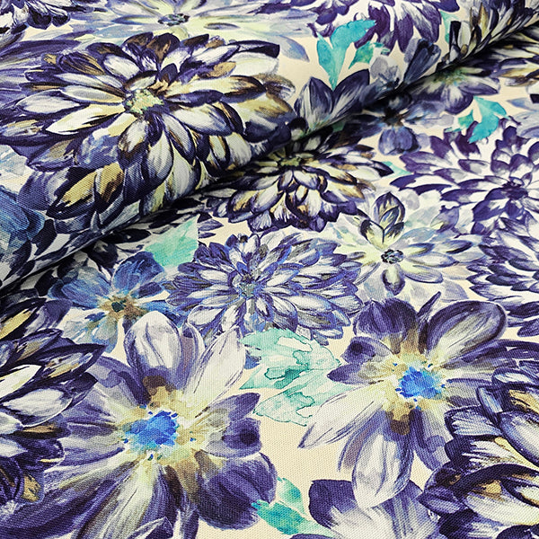 Canvas große Blumen blau