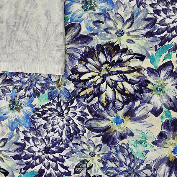 Canvas große Blumen blau