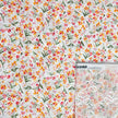 Baumwolle Stickerei Blumen orange und pink