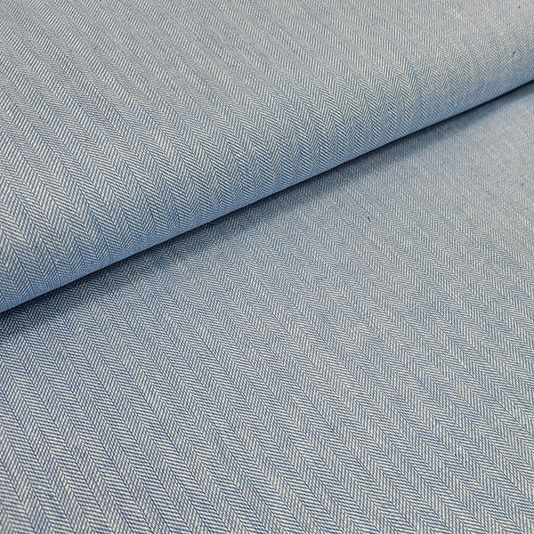 Leinen Fischgrät babyblau