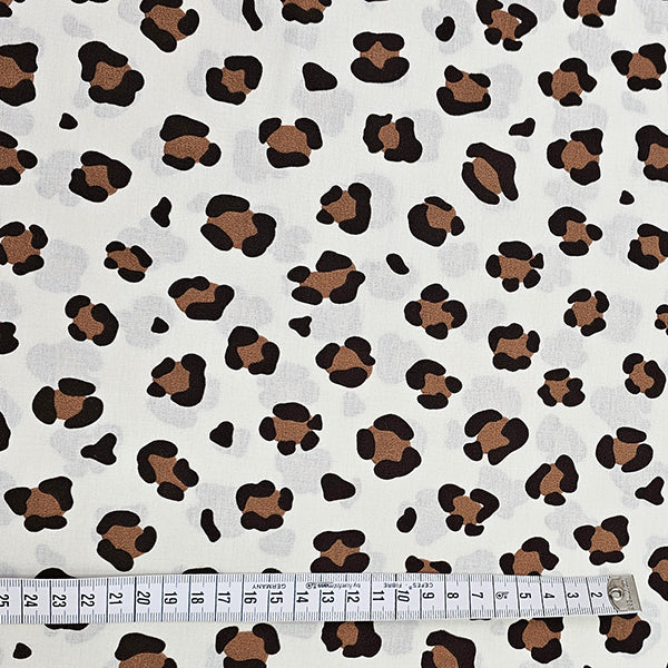 Baumwoll-Popelin Leoprint wollweiß