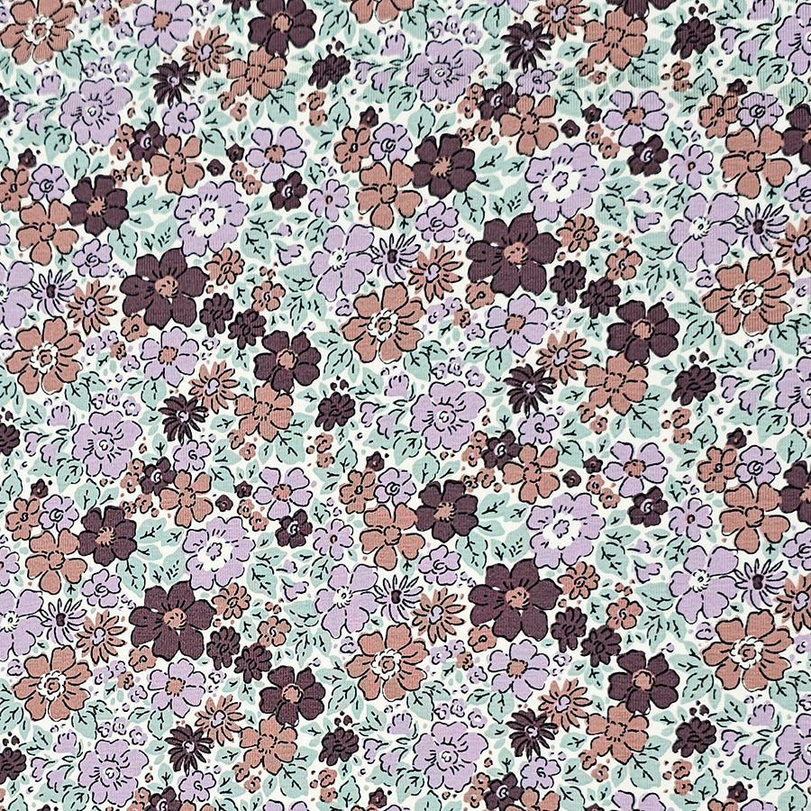 Jersey Blumen lila und flieder
