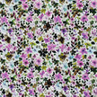 Baumwoll-Voile Blumen violett und grün