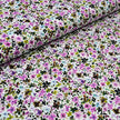 Baumwoll-Voile Blumen violett und grün