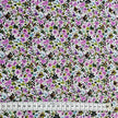 Baumwoll-Voile Blumen violett und grün