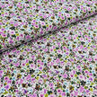 Baumwoll-Voile Blumen violett und grün