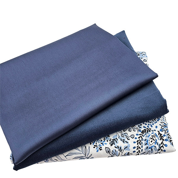 Trachten Stoffpaket Babycord jeansblau und Paisley mit Schürze