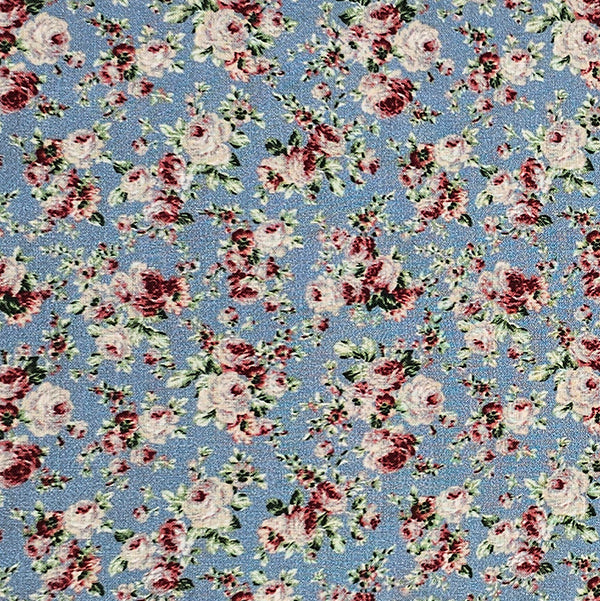 Baumwolle Rosen blau