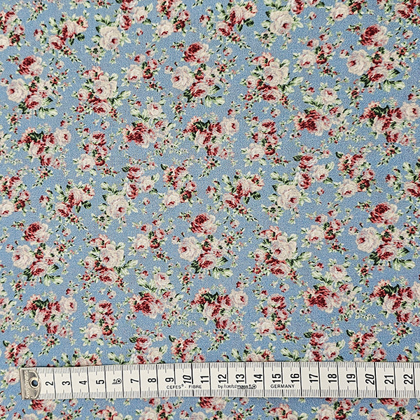 Baumwolle Rosen blau