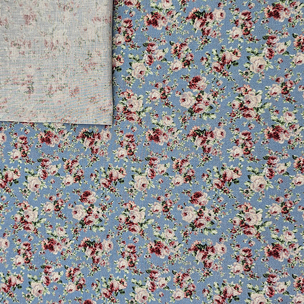 Baumwolle Rosen blau