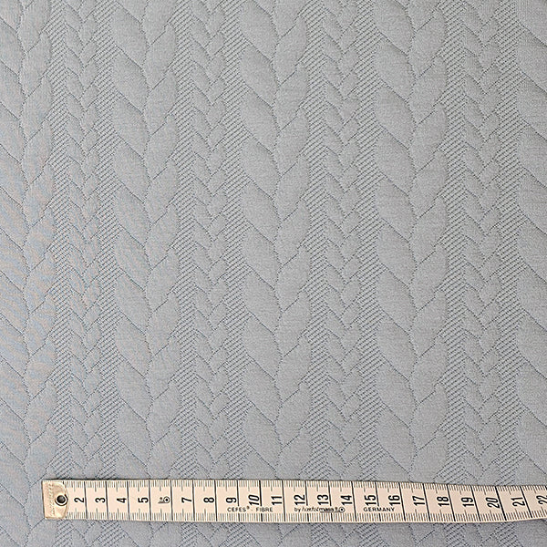 Zopf Jacquard/ Jersey hellblau
