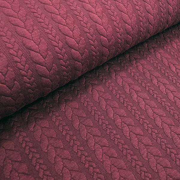 Zopf Jacquard/ Jersey bordeaux