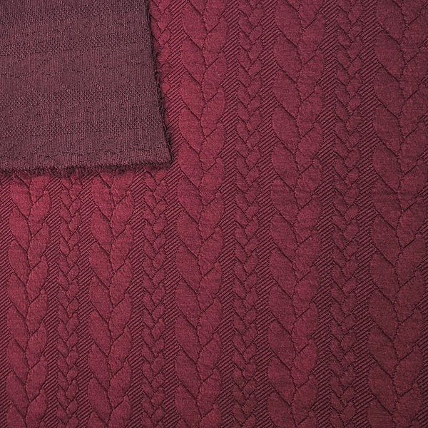 Zopf Jacquard/ Jersey bordeaux