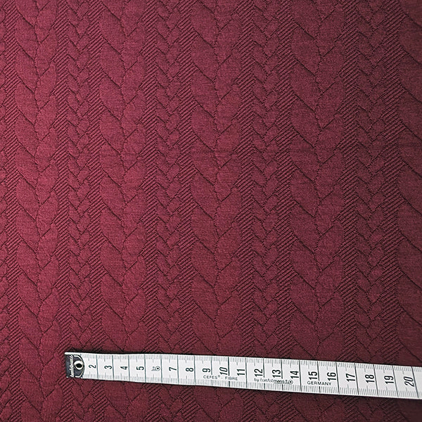 Zopf Jacquard/ Jersey bordeaux