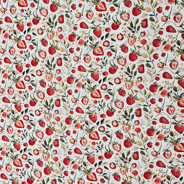 Baumwoll-Popelin Erdbeeren